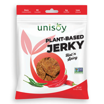 Unisoy Plant-Based Jerky Hot ‘n Spicy - Unisoy Plant-Based Jerky